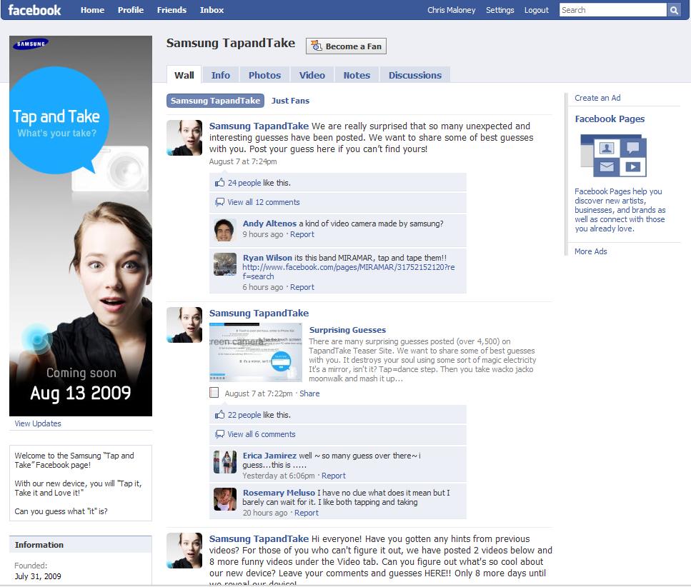 samsung-tap-and-take-facebook-fan-page
