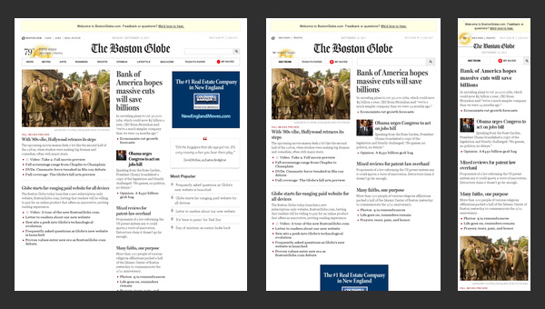 Responsive Design - The Boston Globe