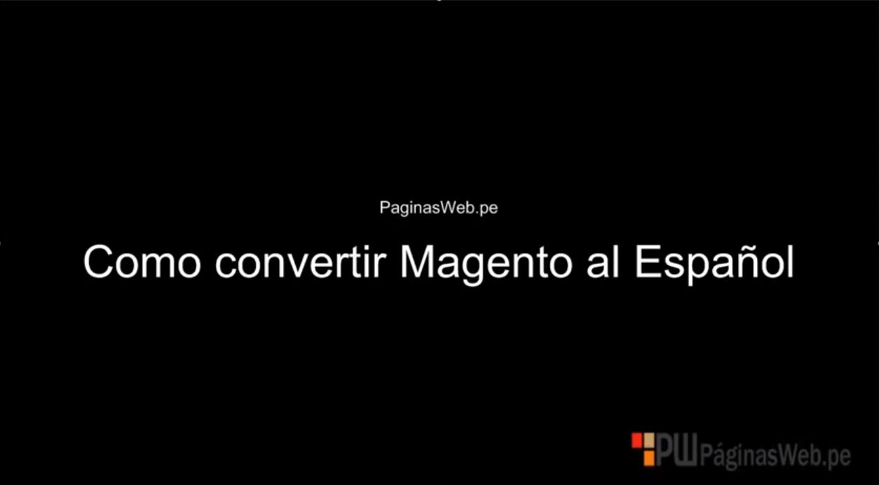 Convertir Magento al Español