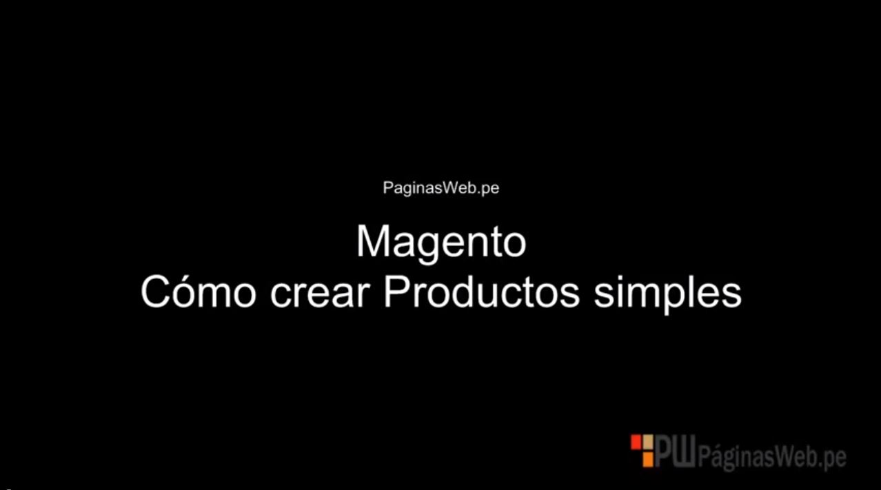 Productos simples Magento