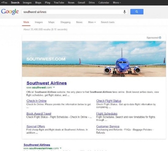 Google comienza a usar anuncios gráficos en su buscador como resultados.