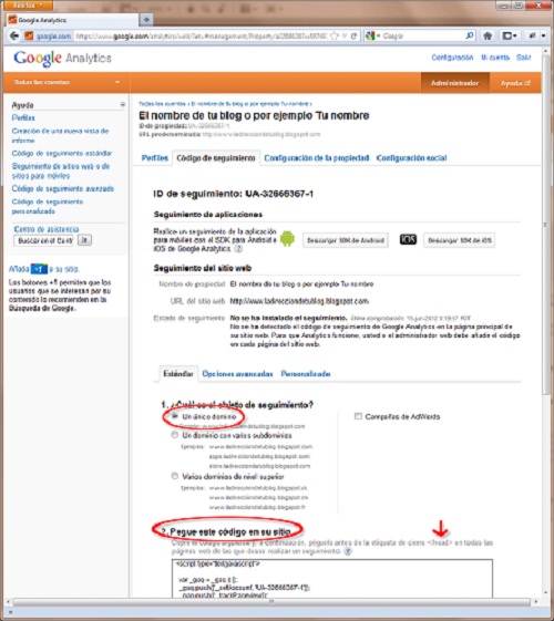 codigo de seguimiento para instalar google analytics