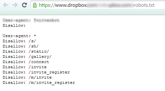 Dropbox robots.txt